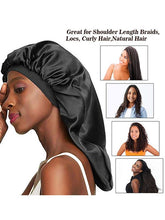 Load image into Gallery viewer, Satin Sleep Cap for Long Hair Extra Long Bonnets for Braids Hair Loose Cap