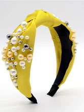 Load image into Gallery viewer, Pearls Headband Knot Artificial Pearl Wide Hairband Vintage Twisted Headwear