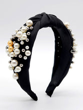Load image into Gallery viewer, Pearls Headband Knot Artificial Pearl Wide Hairband Vintage Twisted Headwear